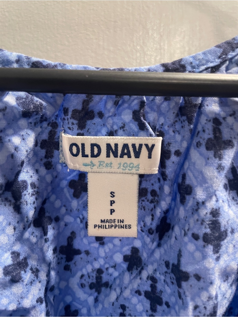 Old Navy Blue Printed Cap-Sleeve Dress size S - Picture 2 of 5